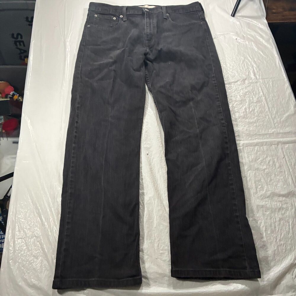 Y2K Levis 569 Loose Straight Jeans Mens 34x32 (36x31) Black Denim Stretch Pants